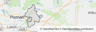 Mapa z zaznaczonym Swarzędzem