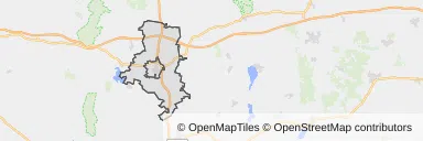 Mapa z zaznaczonym Świebodzinem