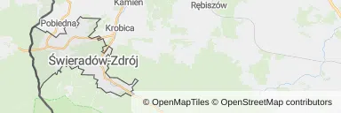 Mapa z zaznaczonym Świeradowie-Zdroju