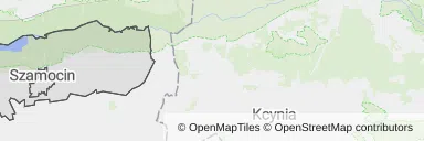 Mapa z zaznaczonym Szamocinem