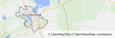 Mapa z zaznaczonym Szczecinkiem