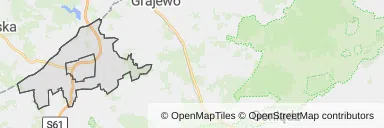 Mapa z zaznaczonym Szczuczynem