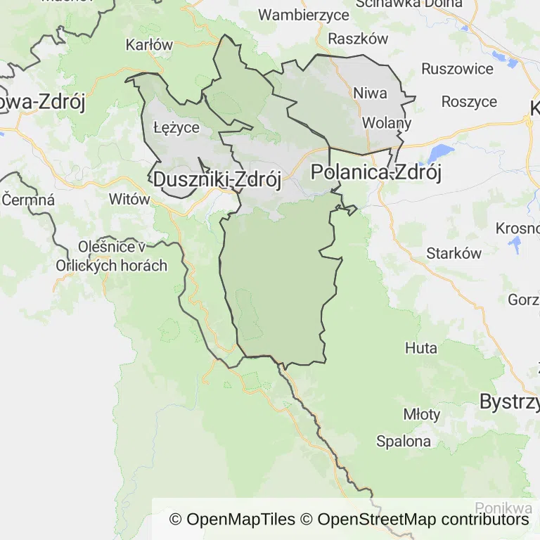 Mapa z zaznaczoną Szczytnej