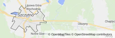 Mapa z zaznaczonym Szczytnem