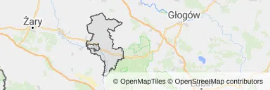 Mapa z zaznaczoną Szprotawem