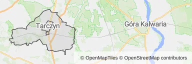 Mapa z zaznaczonym Tarczynem