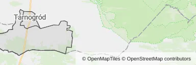 Mapa z zaznaczonym Tarnogrodzem
