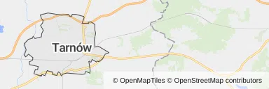 Mapa z zaznaczonym Tarnowem