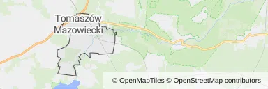 Mapa z zaznaczonym Tomaszowie Mazowieckim