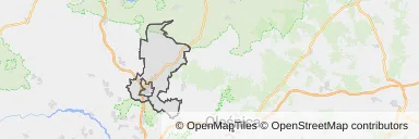 Mapa z zaznaczonym Trzebnicy