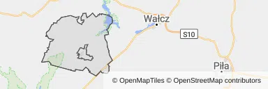 Mapa z zaznaczonym Tucznem