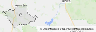 Mapa z zaznaczonym Turobinem