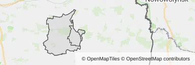 Mapa z zaznaczonymi Tyszowcami