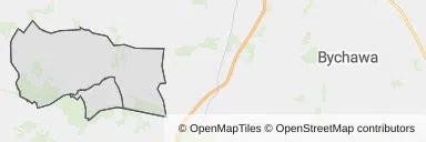 Mapa z zaznaczonym Urzędowem