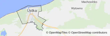 Mapa z zaznaczoną Ustką