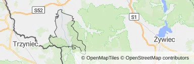 Mapa z zaznaczonym Ustroniu