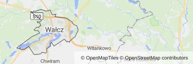 Mapa z zaznaczonym Wałczem