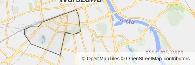 Mapa z zaznaczoną Ochotą w Warszawie