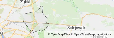 Mapa z zaznaczonym Rembertowem w Warszawie
