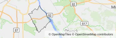 Mapa z zaznaczonym Wilanowem w Warszawie