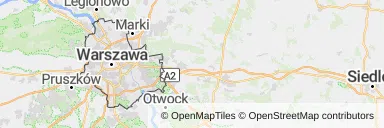 Mapa z zaznaczoną Warszawą