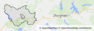 Mapa z zaznaczonym Węgorzynem