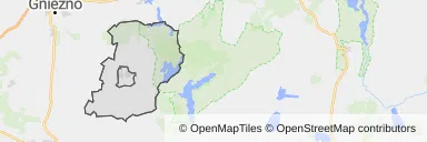 Mapa z zaznaczonym Witkowem