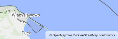 Mapa z zaznaczonym Władysławowem