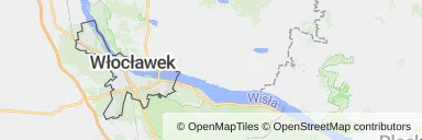 Mapa z zaznaczonym Włocławkiem