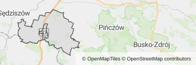 Mapa z zaznaczonym Wodzisławiu