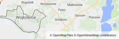Mapa z zaznaczonymi Wojkowicami