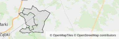 Mapa z zaznaczonym Wołominem