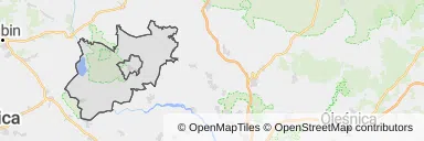 Mapa z zaznaczonym Wołowem