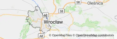 Mapa z zaznaczoną Fabryczną we Wrocławiu