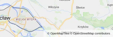 Mapa z zaznaczonym Śródmieściem we Wrocławiu