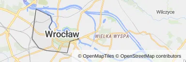Mapa z zaznaczonym Stare Miastoem we Wrocławiu