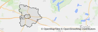 Mapa z zaznaczoną Wrześni