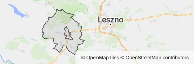 Mapa z zaznaczoną Wschowem