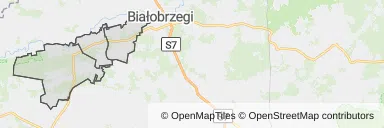 Mapa z zaznaczonymi Wyśmierzycami