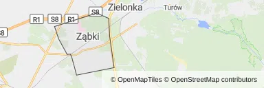 Mapa z zaznaczonym Ząbkami