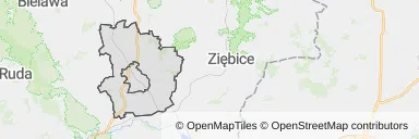Mapa z zaznaczonym Ząbkowicach Śląskich
