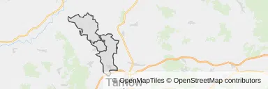 Mapa z zaznaczonym Żabnem