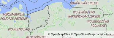 Mapa z zaznaczonym województwem zachodniopomorskim