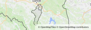 Mapa z zaznaczonym Zagórzem