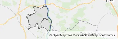 Mapa z zaznaczonym Zawichoścem