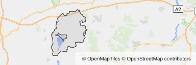 Mapa z zaznaczonym Zbąszyniu