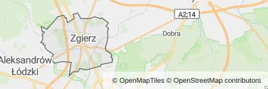 Mapa z zaznaczonym Zgierzem