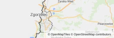 Mapa z zaznaczonym Zgorzelcu