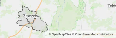 Mapa z zaznaczonym Złoczewem