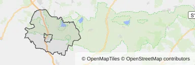 Mapa z zaznaczonym Żmigrodzem